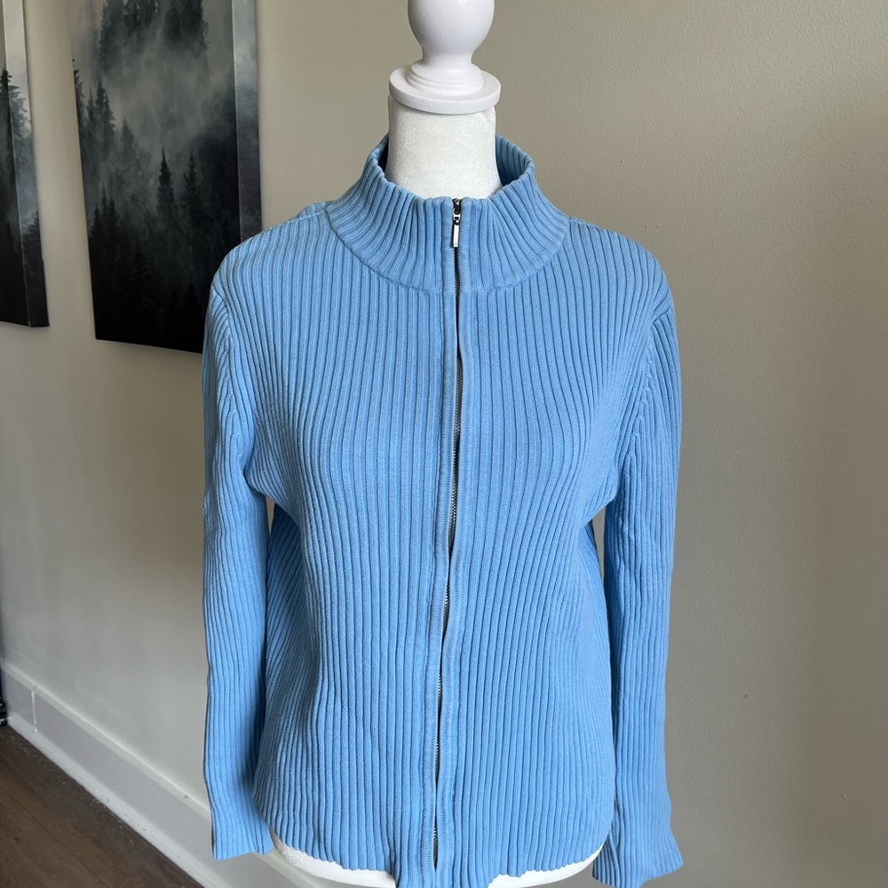 L.L. Bean Sky Blue Ribbed Sweater